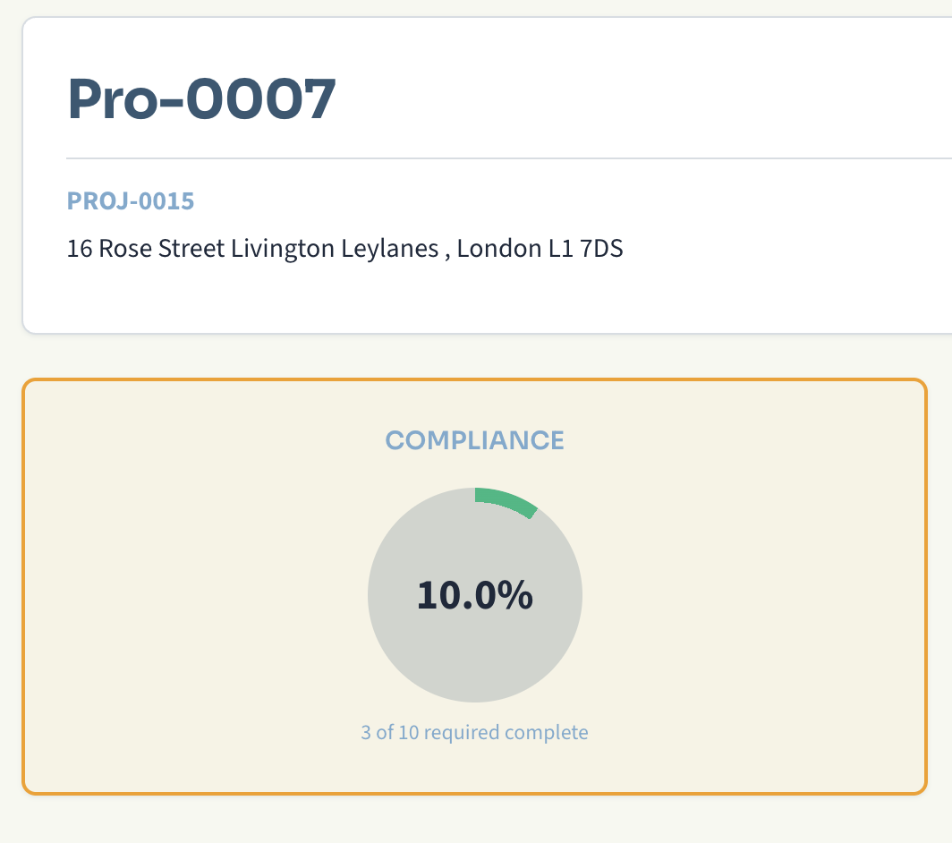 Flex Energi compliance tracking interface